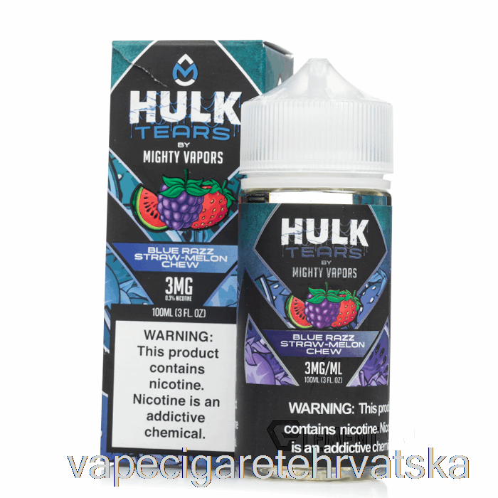 Vape Hrvatska Blue Razz Straw Melon Chew - Hulk Tears - 100ml 6mg